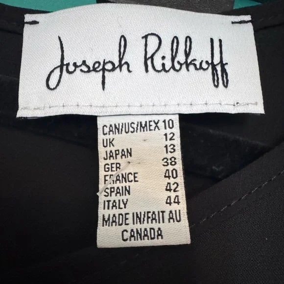 Joseph Ribkoff Black & Metallic Embroidered Blouse, Sz 10 - Picture 3 of 5